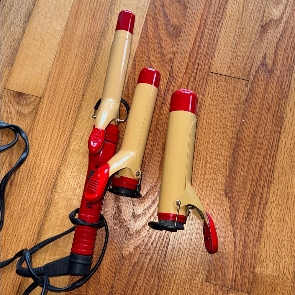 CHI Red and Tan Curling Iron